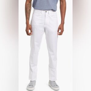 NWT Berle Charleston Khaki White Flat Front Men White Summer Pant Chino Size 40